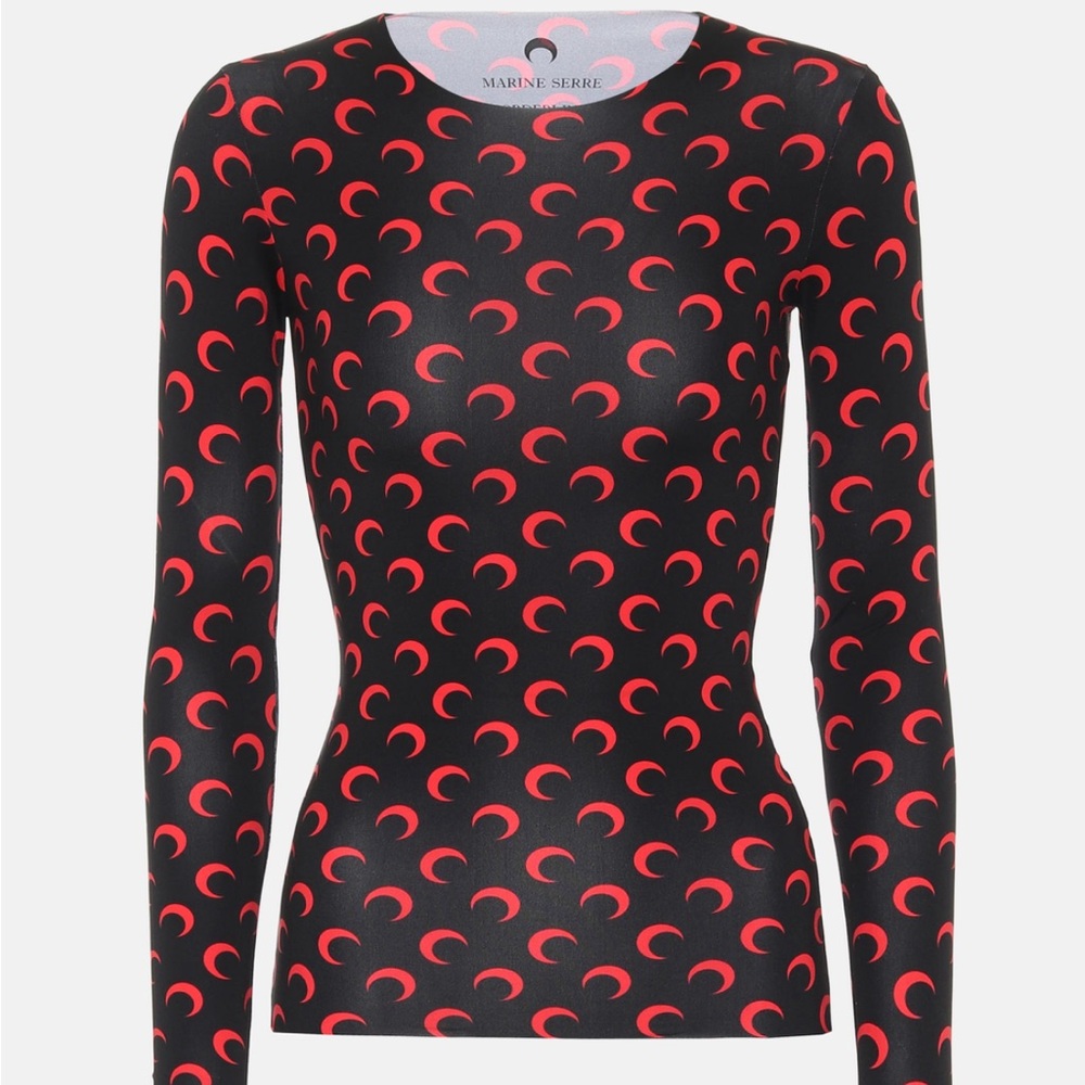 Marine Serre Fitted Moon Print Top